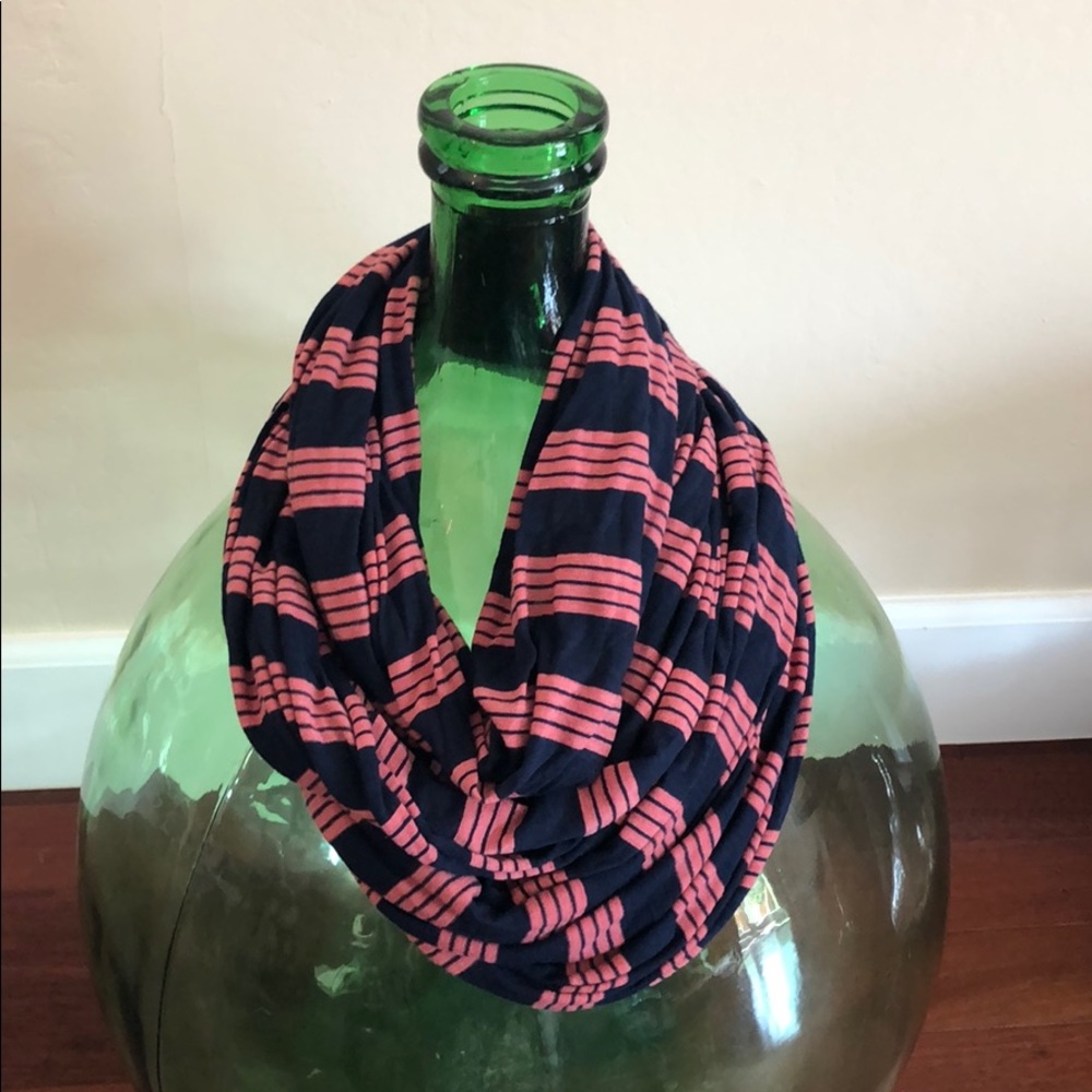 Marine Layer Infinity Scarf - navy & pink stripe